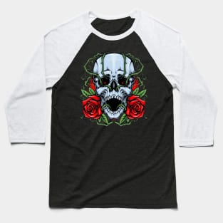 Skull And Roses Baseball T-Shirt